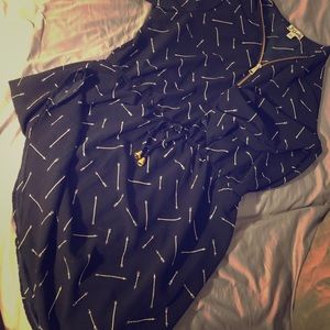 Navy Blue Arrow Dress
